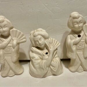 LOT of (3) Vintage Benihana Geisha Ceramic Tiki Mugs or Dispensers